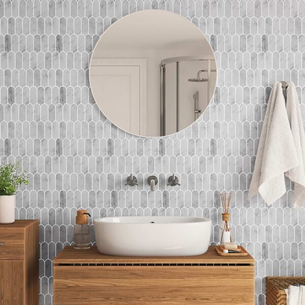 vidaXL Koristeelliset tarrat 10 pcs Harmaa marmori 30 x 30 x 0,8 cm