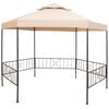vidaXL Puutarhakatos/paviljonki kuusikulmio 323x265 cm beige