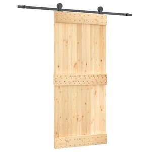 vidaXL Liukuovi 90 x 210 cm Massiivinen m&auml;nty (k&auml;sittelem&auml;t&ouml;n)