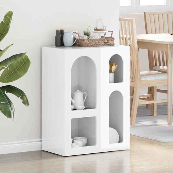 vidaXL Sivup&ouml;yt&auml; Korkean kiillon valkoinen 59 x 35 x 80.5 cm