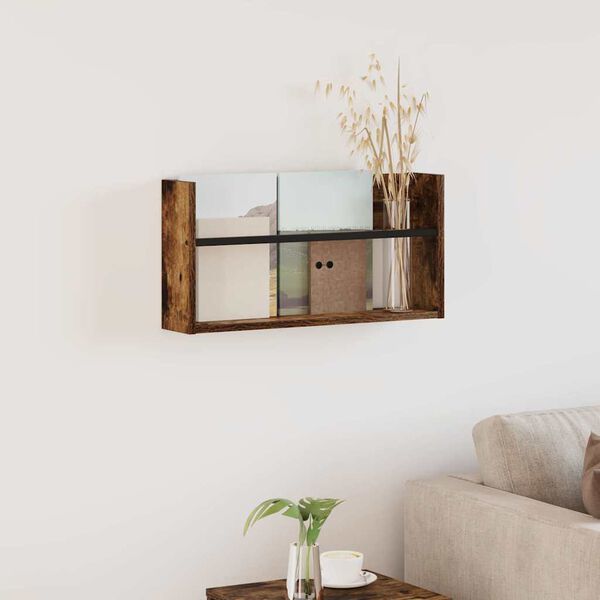 vidaXL Lehtiteline hyllyll&auml; Savup&auml;hkin&auml; 60 x 12 x 30 cm Tekninen puu