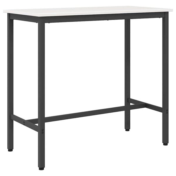 vidaXL P&ouml;yt&auml; Valkoinen 100 x 50 x 91 cm Kehitetty puu ja ter&auml;s