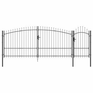 vidaXL Puutarhaportti WOERDEN 150 x 400 cm Ter&auml;s Harmaa Lukittava