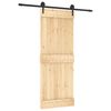 vidaXL Liukuovi Luonnollinen ja musta 80 x 210 cm Massiivinen m&auml;nty