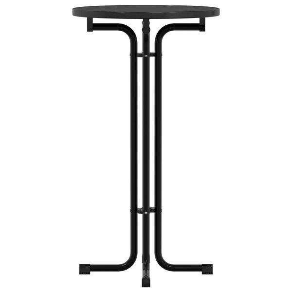 vidaXL Baarip&ouml;yt&auml; musta &Oslash;60x110 cm tekninen puu ja ter&auml;s