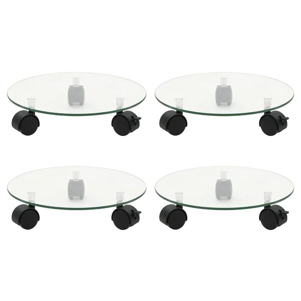 vidaXL Kasvirullakot 4 kpl 28 cm karkaistu lasi pyöreä