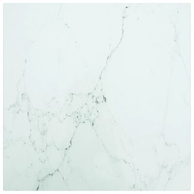 vidaXL Pöytälevy valkoinen 40x40 cm 6 mm karkaistu lasi marmorikuvio