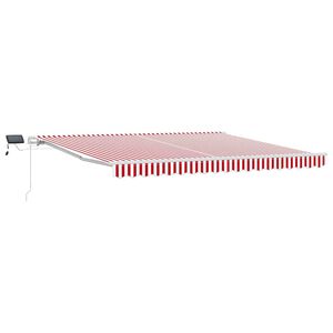 vidaXL Vedett&auml;v&auml; markiisi Punainen ja valkoinen 400 &times; 300 cm