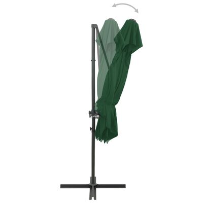 vidaXL Riippuva aurinkovarjo tuplakatolla vihreä 250x250 cm