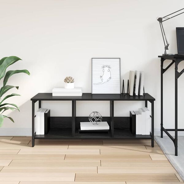 vidaXL Kirjahylly Musta tammi. 102 x 32 x 40,5 cm Tekninen puu