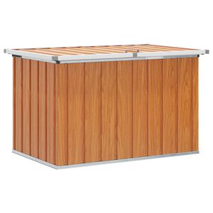 vidaXL Ulkos&auml;ilytyslaatikko Puu 109 x 67 x 65 cm Galvanoitu ter&auml;s