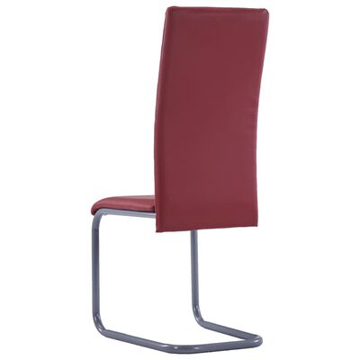 vidaXL Takajalattomat ruokapöydän tuolit 4 kpl punainen keinonahka