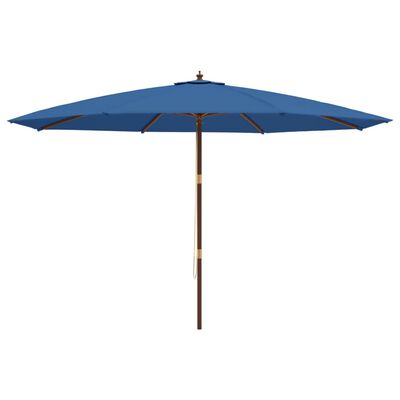 vidaXL Puutarhan aurinkovarjo puutolppa taivaansininen 400x273 cm