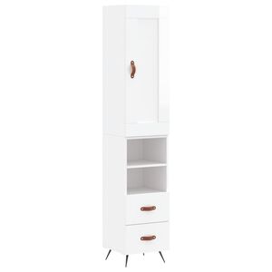 vidaXL Kaappi korkeakiilto valkoinen 34,5x34x180 cm tekninen puu