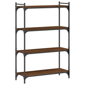 vidaXL Kirjahylly 4 kerrosta ruskea tammi 80x30x120 cm tekninen puu