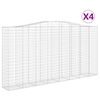 vidaXL Kaarevat kivikorit 4 kpl 400x50x200/220 cm galvanoitu rauta