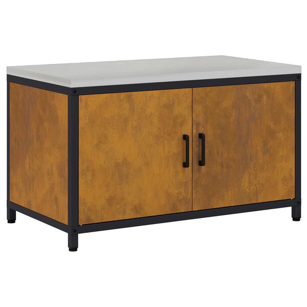 vidaXL Keitti&ouml;n s&auml;ilytys hyllyll&auml; Ruosteinen 60 x 50 x 92 cm Ter&auml;s