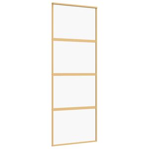vidaXL Liukuovi kulta 76x205 cm kirkas ESG-lasi ja alumiini