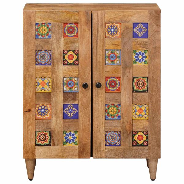 vidaXL Sivup&ouml;yt&auml; Luonnollinen 60 x 33,5 x 75 cm Kiinte&auml; mango puu