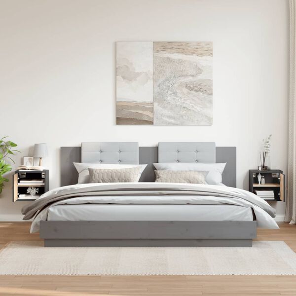 vidaXL Seinäkaapit 2 kpl harmaa 31,5x30x30 cm täysi mänty