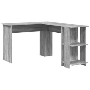 vidaXL Kulmap&ouml;yt&auml; Harmaa Sonoma Tekninen puu 140 x 113,5 x 75 cm