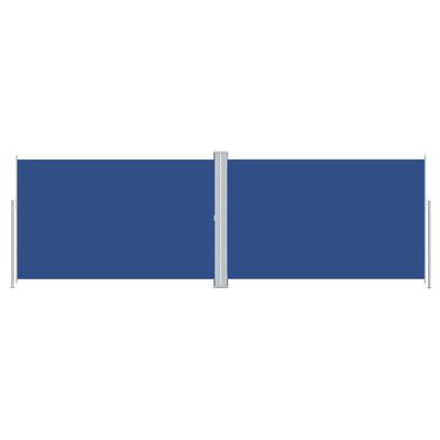 vidaXL Sisäänvedettävä sivumarkiisi sininen 220x600 cm