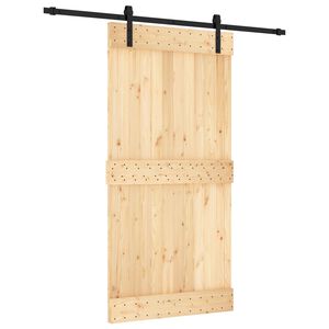 vidaXL Liukuovi 100 x 210 cm Massiivinen m&auml;nty (k&auml;sittelem&auml;t&ouml;n)