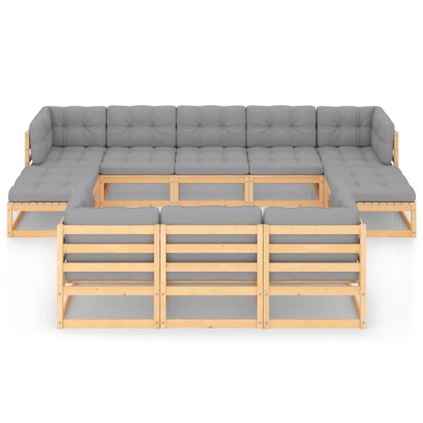 vidaXL 10-osainen Puutarhasohvasarja tyynyill&auml; t&auml;ysi m&auml;nty