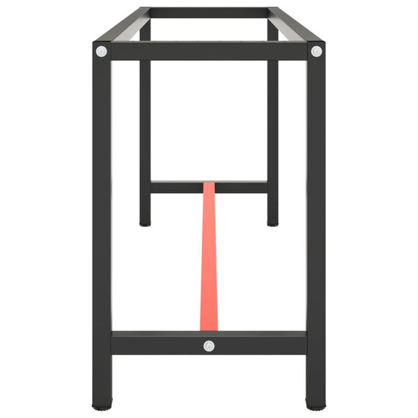 vidaXL Ty&ouml;penkin runko mattamusta ja -punainen 170x50x79 cm metalli