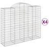 vidaXL Kaarevat kivikorit 4 kpl 200x50x160/180 cm galvanoitu rauta