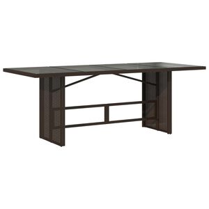 vidaXL Puutarhap&ouml;yt&auml; lasip&ouml;yt&auml;levy ruskea 190x80x75 cm polyrottinki