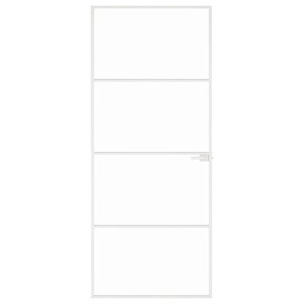 vidaXL Sisäovi valkoinen 83x201,5 cm karkaistu lasi ja alumiini ohut
