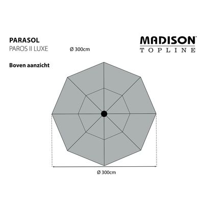Madison Päivänvarjo Paros II Luxe 300 cm harmaanruskea