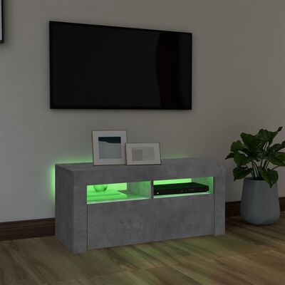 vidaXL TV-taso LED-valoilla betoninharmaa 90x35x40 cm