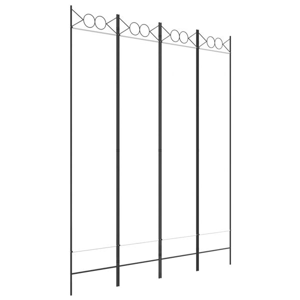 vidaXL 4-paneelinen Tilanjakaja valkoinen 160x200 cm kangas