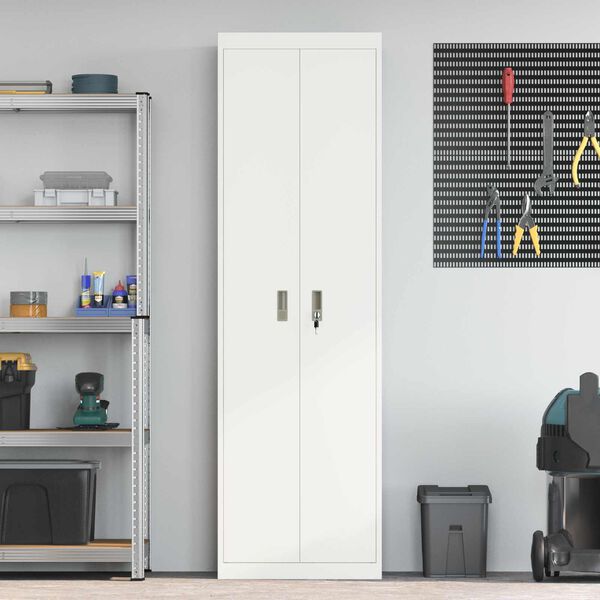 vidaXL S&auml;ilytyskaappi s&auml;ilytystilassa 2 pcs Valkoinen 60 x 40 x 200 cm