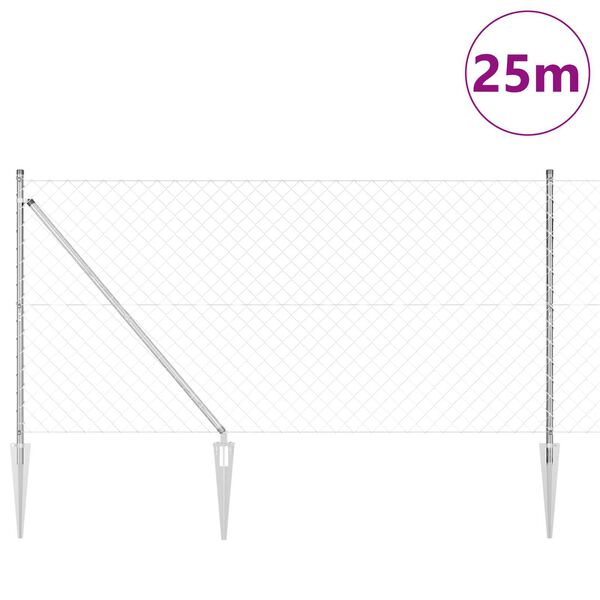 vidaXL Aitalatu Hopea 25 x 1,2 m (60 x 60 mm verkko) Ter&auml;s