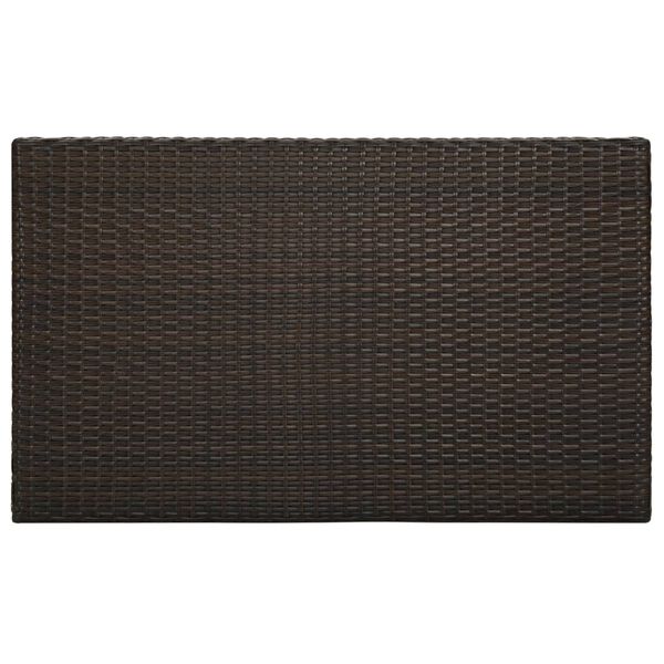 vidaXL Puutarhan baaripöytä ruskea 100x60,5x110,5 cm polyrottinki