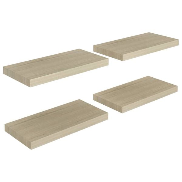 vidaXL Kelluvat seinähyllyt 4 kpl tammi 50x23x3,8 cm MDF