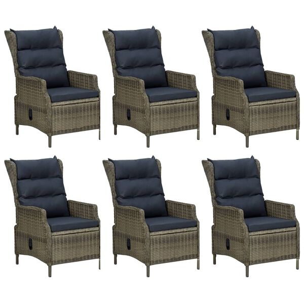 vidaXL 7-osainen Puutarharuokailuryhmä ruskea polyrottinki