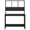 vidaXL Ty&ouml;p&ouml;yt&auml; hyllyill&auml; korkeakiilto musta 110x45x157 cm lastulevy