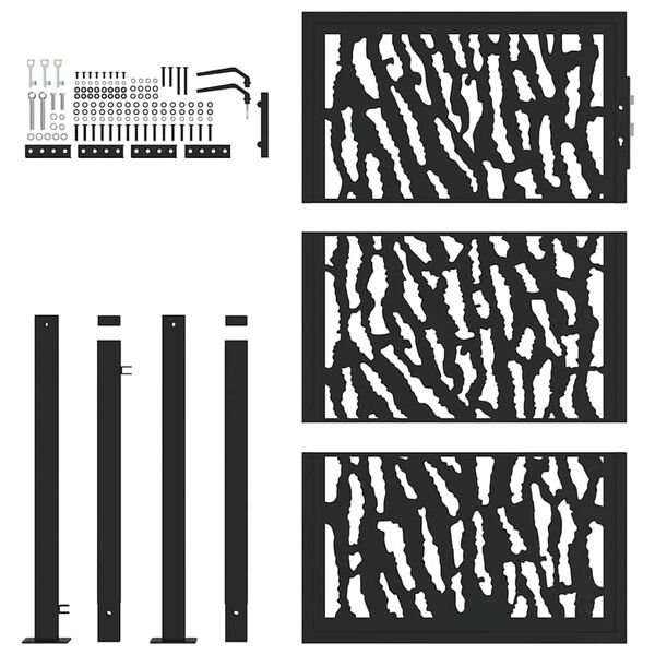 vidaXL Puutarhan portti musta 100x150 cm ter&auml;sj&auml;lkikuvio