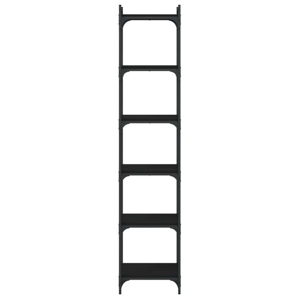 vidaXL Kirjahylly 6 kerrosta musta 40x30x188 cm tekninen puu