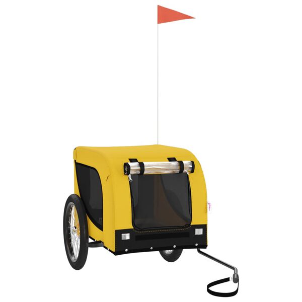 vidaXL Lemmikinkuljetusk&auml;rry polkupy&ouml;r&auml;&auml;n kelt./musta kangas ja rauta