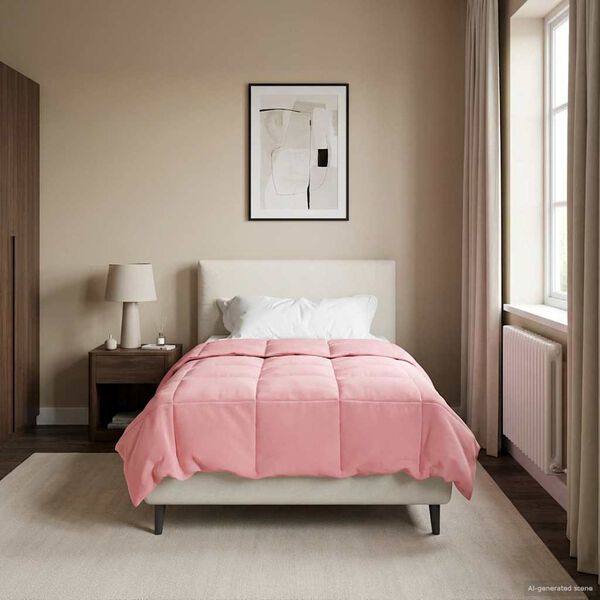 vidaXL Koko Vuoden Peitto Quiltottu Pinkki 155 x 220 cm Mikrokuitu