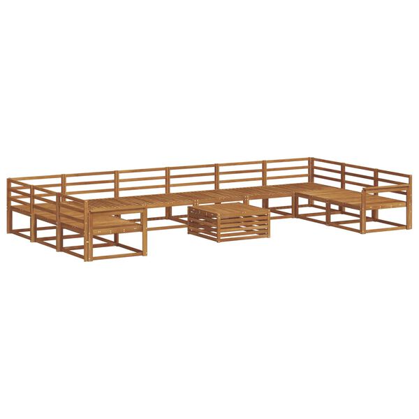 vidaXL Ulkosohvakokoelma 11 pcs Luonnollinen Tihe&auml; akasiapuu