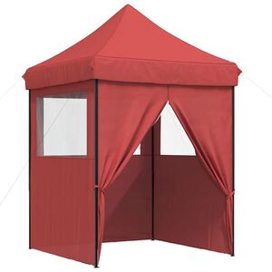 vidaXL Taitettava pop-up juhlateltta 4 sivusein&auml;ll&auml; viininpunainen