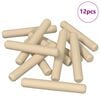 vidaXL Puutapit 12 kpl Ruskea &Oslash; 8 x 50 mm t&auml;ysi puu
