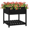 vidaXL Kukkalaatikko hyllyllä musta 82,5x82,5x81 cm täysi mänty