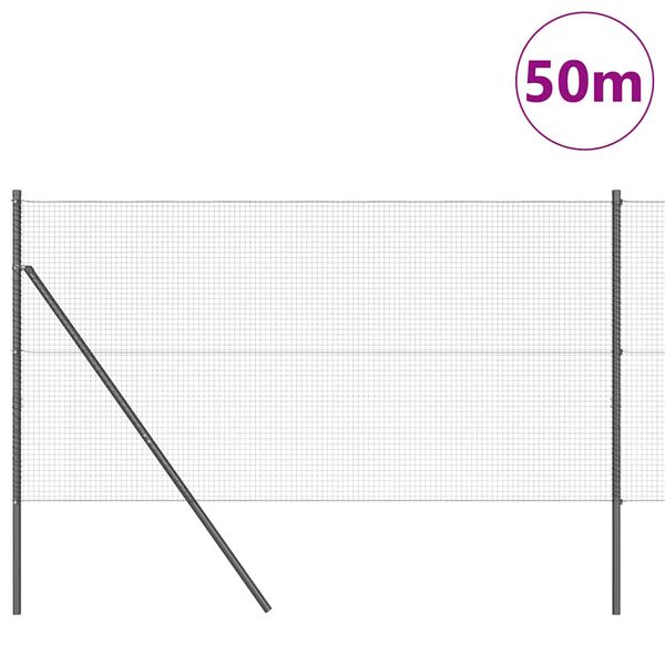 vidaXL Aitalatu Harmaa 50 x 1,2 m (19 x 19 mm verkko) Ter&auml;s ja PVC